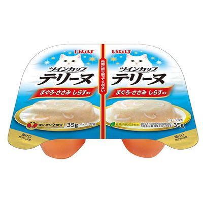 【48個セット】いなばペットフード ツインカップテリーヌまぐろ・ささみしらす添え35g×2