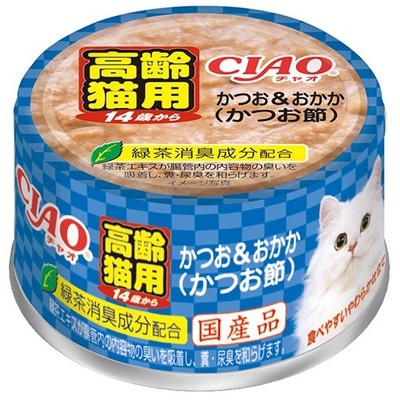 【48個セット】いなばペットフード CIAO年齢別子猫/シニア14歳からのかつお＆おかか（かつお節）85g 6,234円