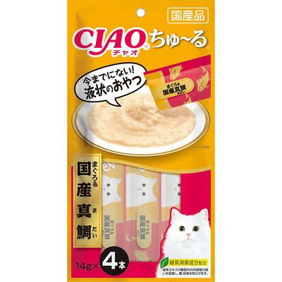 【48個仕かける】いなば愛玩動物ボンネット  CIAOちゅ～るまぐろ＆国産真鯛14g×4本