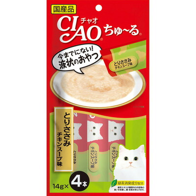 【48個セット】いなばペットフード CIAOちゅ～るとりささみチキンスープ味14g×4本
