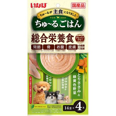 【48個セット】いなば ちゅーるごはん とりささみ＆緑黄色野菜 14g×4本