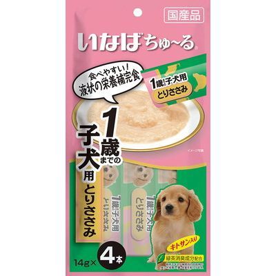 【48個セット】いなば INABA ちゅーる 1歳までの子犬用 とりささみ 14g×4本