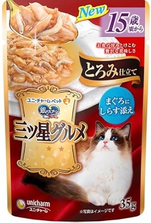【80個セット】 ユニ・チャーム 銀のスプーン三ツ星グルメパウチとろみ仕立て15歳頃からまぐろにしらす添え35g