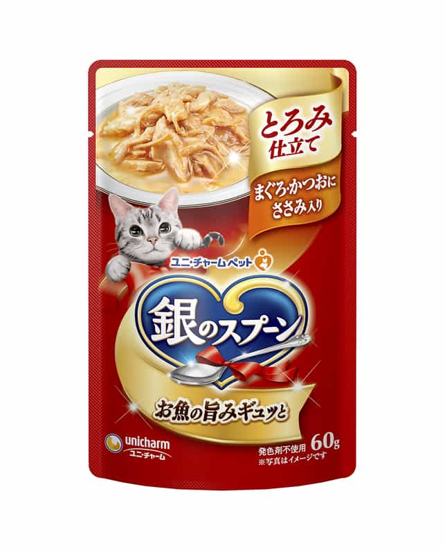 【80個セット】 銀のスプーンパウチとろみ仕立てまぐろ･かつおにささみ入り60g