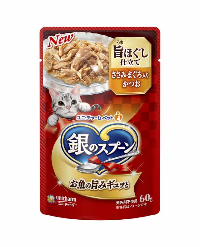【160個セット】銀のスプーンパウチ旨みほぐし仕立てささみ･まぐろ入りかつお60g