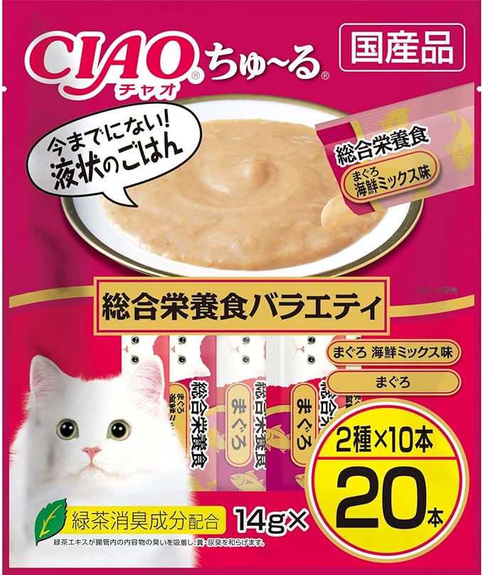 【16個セット】いなばペットフード CIAOちゅ～る総合栄養食まぐろバラエティ14g×20本