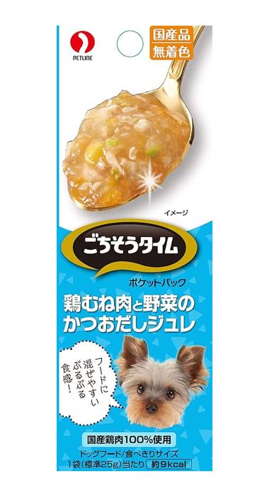 【50個仕掛ける】愛玩動物伝達ルート  御馳走タイムポケットパック鶏むね肉と蔬菜のかつおだしジュレ25g×4