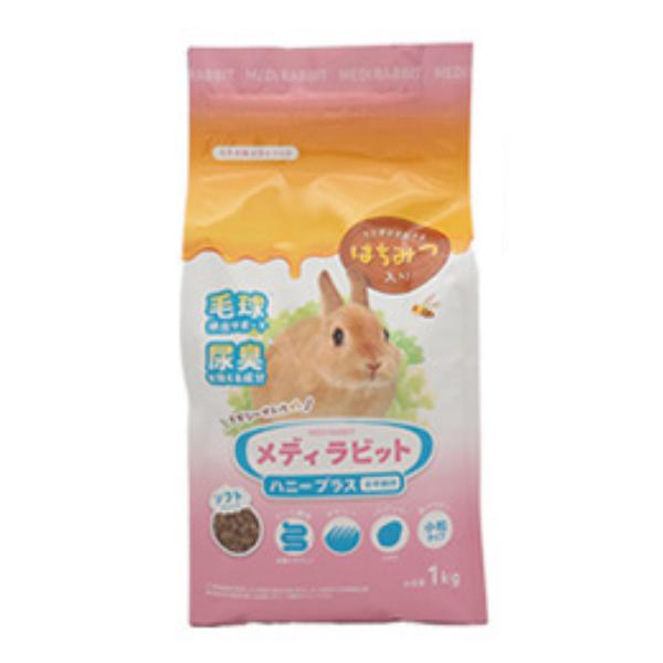 【12個仕掛ける】ニチドウ メディラビット 成年者ホンブルグ帽 ハニープラス 1kg(1000g) うさぎ 餌 ボンネット 微粒子