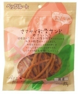 【36個セット】ペッツルート 素材メモ 素材メモささみで軟骨サンド野菜入お徳用85ｇ