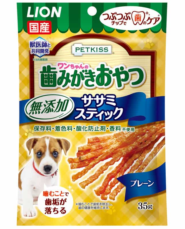 【24個セット】PETKISSワンちゃんの歯みがきおやつ無添加ササミスティックプレーン35g