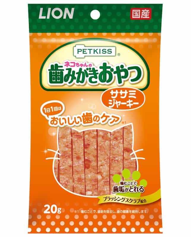 【48個書き割り】PETKISS猫お父ちゃんの歯磨剤お兄ちゃんササミジャーキー20g