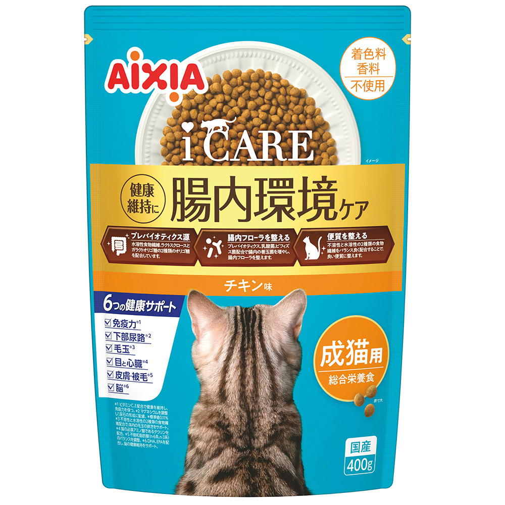 アイシア 【12個セット】アイシア株式会社　ｉ　ＣＡＲＥ　キャットドライ　チキン味４００ｇ