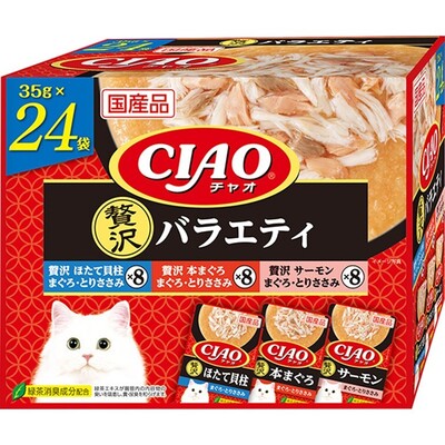 【4個セット】いなば CIAOパウチ贅沢バラエティ35g×24袋