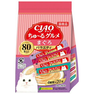 【6個セット】いなば CIAOちゅ~るまぐろグルメバラエティ14g×80本|スペシャルスペース ペット館