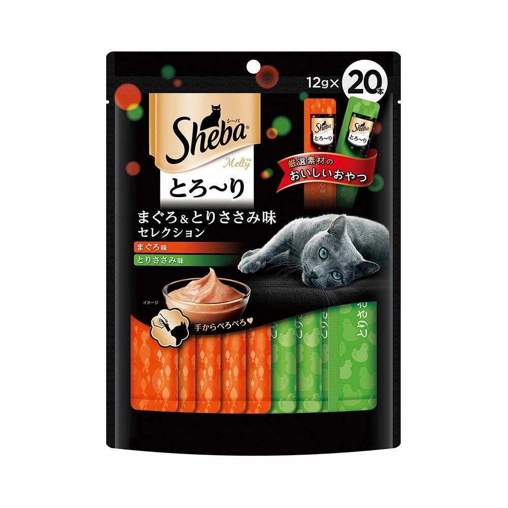 【6個セット】 マースジャパンリミテッド シーバ とろ～り メルティ まぐろ＆とりささみ味セレクション 12g×20本