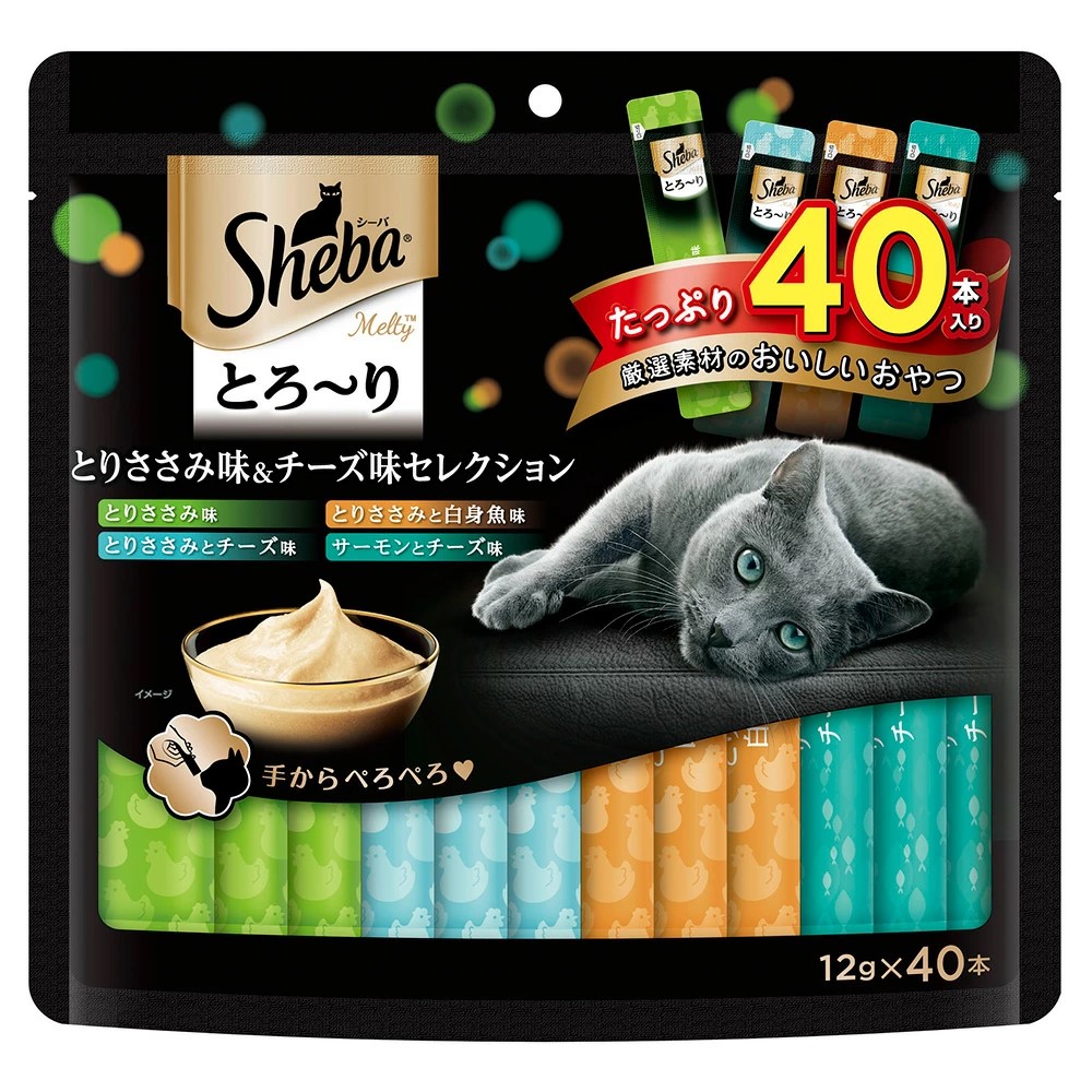 【6個仕かける】 マースジャパンリミテッド  シーバ とろ～り メルティ とりささみ味＆乾酪味より抜き 12g×40本