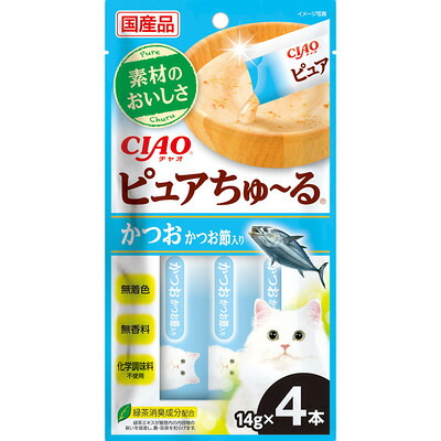 【48個仕かける】CIAO 純然たるちゅーる かつお かつお節入り口・入口 14g×4P