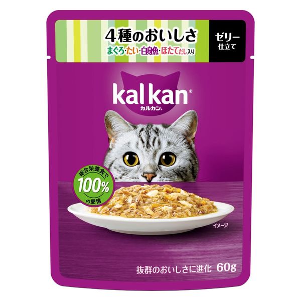 【120個仕掛ける】マースジャパン カルカンパウチ 4種のおいしさ まぐろ・たい・卵白魚・ほたてだし入り口・入口 60g