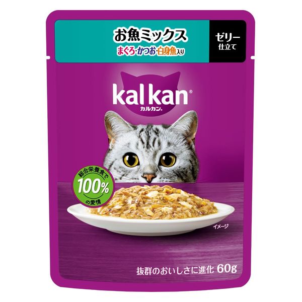 【60個セット】マースジャパン カルカンパウチ　お魚ミックス　まぐろ・かつお・白身魚入り 60g