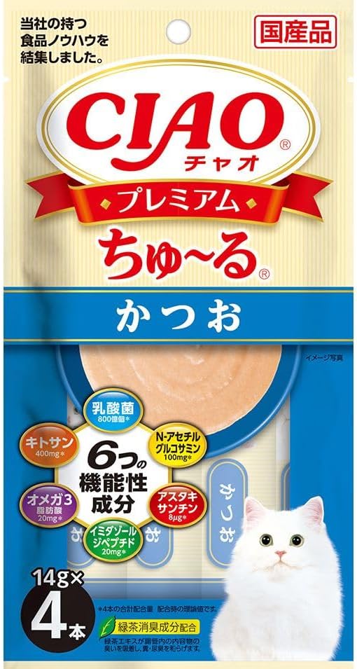 【48個セット】いなば いなば CIAOプレミアムちゅーる　かつお 14g×4P