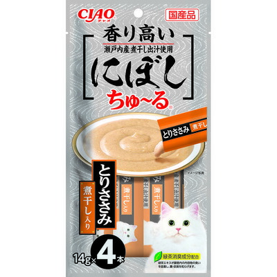 【24個セット】いなば CIAO にぼしちゅーる とりささみ 煮干入り 14g×4P