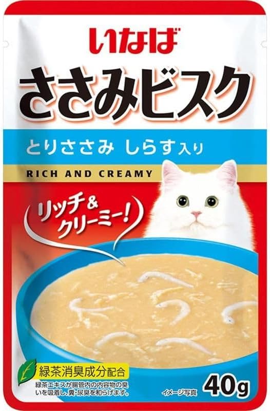 いなば 【96個セット】いなば CIAO　ささみビスク　とりささみ　しらす入り 40g