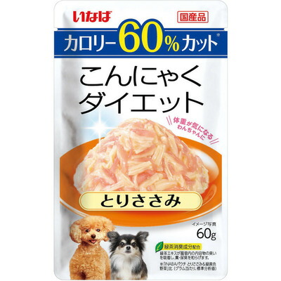 いなば 【96個仕かける】こんにゃく食事制限 とりささみ 60g ペット・ペットグッズ-ドッグフード-犬用品