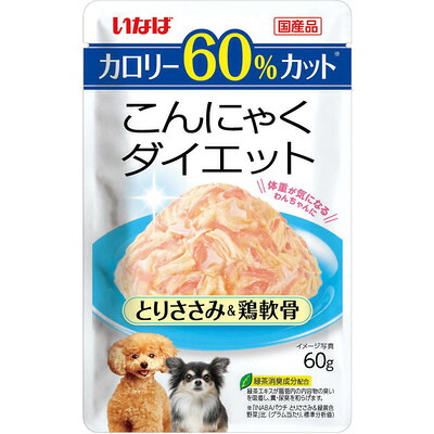 いなば 【96個仕かける】こんにゃく食事制限 とりささみ＆緑黄色蔬菜 60g ペット・ペットグッズ-犬用品