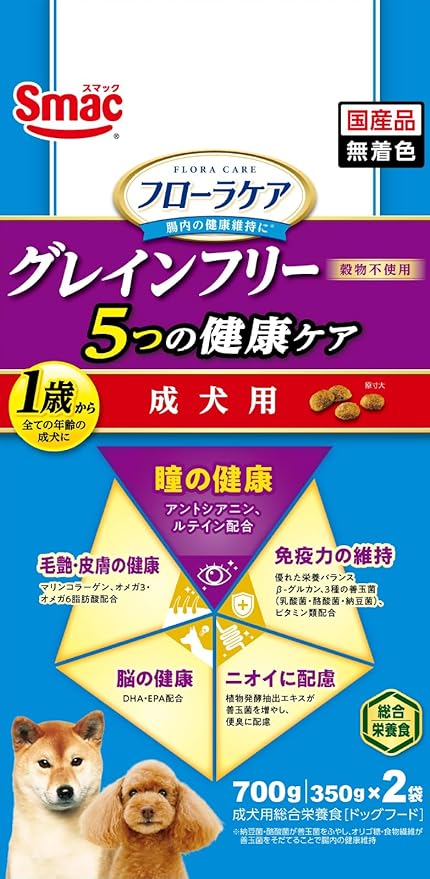 【12個セット】スマック フローラケア犬成犬用5つの健康ケア瞳700g｜スペシャルスペース　ペット館