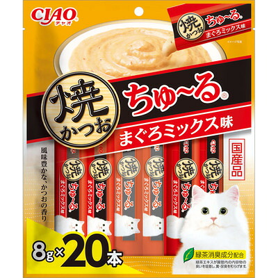 いなば 【16個セット】焼かつおちゅーる　20本入り CIAO　焼かつおちゅーる　まぐろミックス味 8g×20P