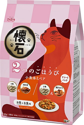 【6個セット】ペットライン 懐石　2つのごほうび　小魚添えペア 1．2kg