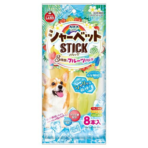 【24個セット】 株式会社マルカン アクアチャージシャーベットスティック りんご・バナナ・メロン風味 8本入
