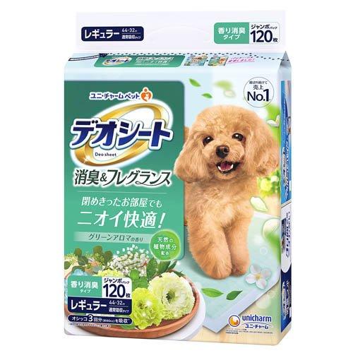 ユニチャームペット 【4個セット】デオシート消臭＆フレグランスグリーンアロマの香りレギュラー 120枚