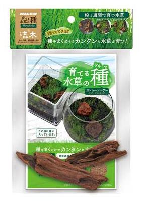 【12個書き割り】株式会社マルカン（ニッソー）育てる水草の種ストレートヘアー＆流木