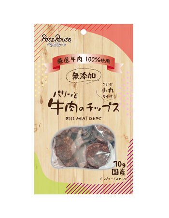 【12個セット】 株式会社ペッツルート 　パリッと牛肉のチップス７０ｇ
