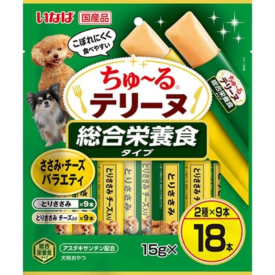 【8個セット】 いなばペットフード ちゅーるテリーヌ　総合栄養食タイプ　ささみ・チーズバラエティ１５ｇ×１８Ｐ
