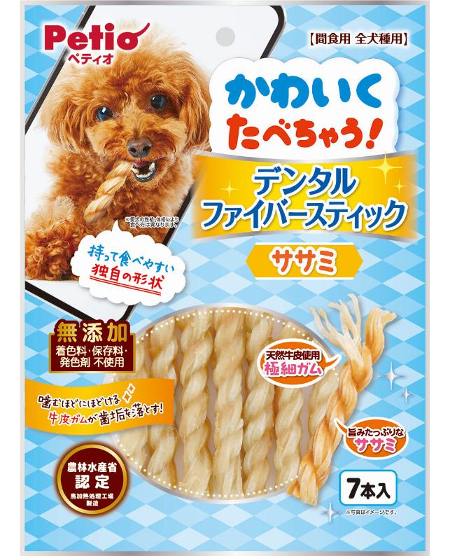 【30個書き割り】ペティオ かわいくたべちゃう！ デンタルファイバースティック ササミ７本入