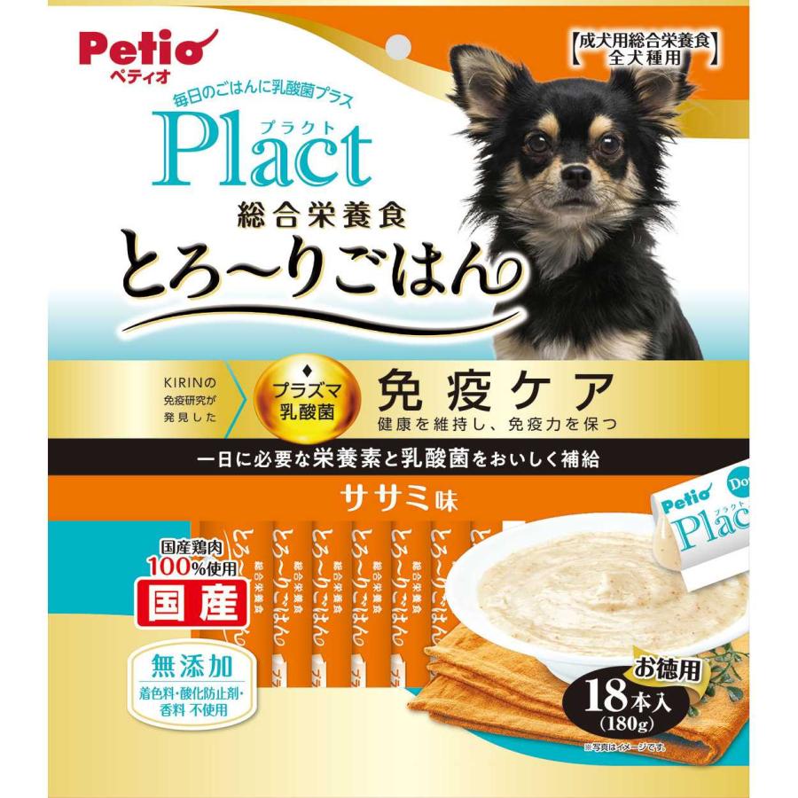 【30個セット】ペティオ プラクト　総合栄養食　無添加　とろーりごはん　ササミ味１８本入
