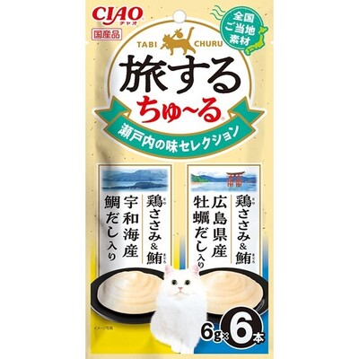 【36個書き割り】いなば愛玩動物ボンネット 旅するちゅーる 瀬戸内の味一粒選り６ｇ×６Ｐ