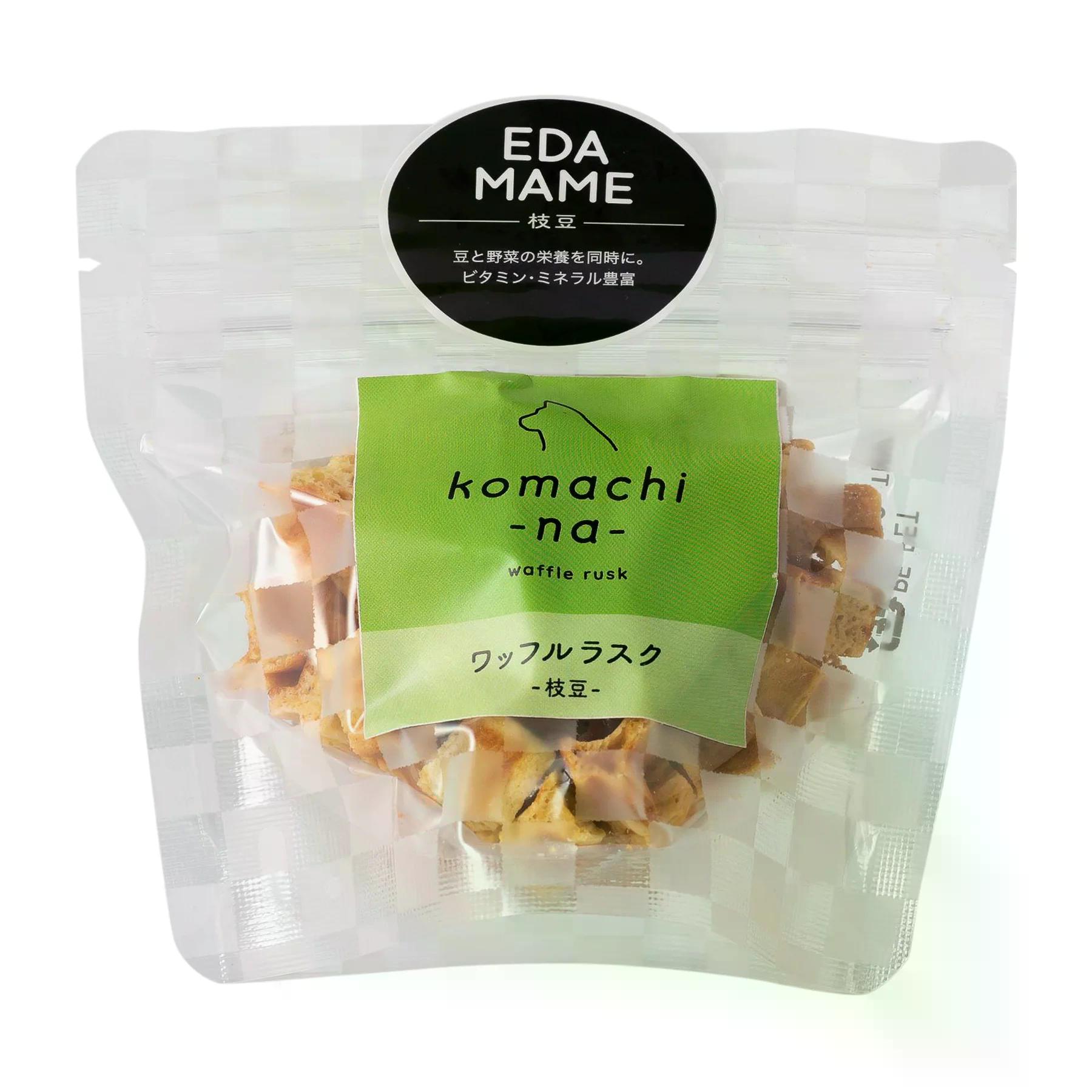 【24個セット】アクシエ株式会社 ｋｏｍａｃｈｉ‐ｎａ‐　ワッフルラスク　枝豆２０ｇ