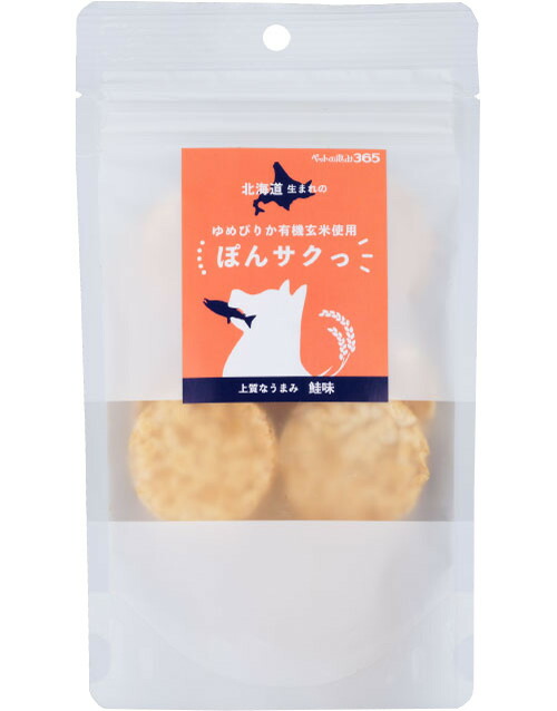 【12個セット】新東亜交易 ペットの恵み３６５　有機玄米使用ぽんサクっ　鮭味１２ｇ