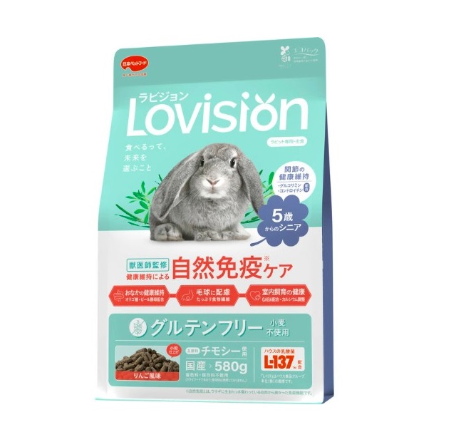 【12個仕掛ける】 日本愛玩動物ボンネット ラビジョン ラビットフード 5歳からの年がしら 580g