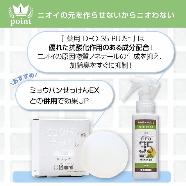 楽天市場 頭皮臭 加齢臭 オトナ臭 対策 スプレー 薬用deo35plus トライアルボトル お試し約5日分 ミドル脂臭 制汗剤 体臭 女性 男性 臭い ドクターデオドラント デオ35プラス 初回購入者様には次回500円offクーポン同梱プレゼント ラムズ マークス