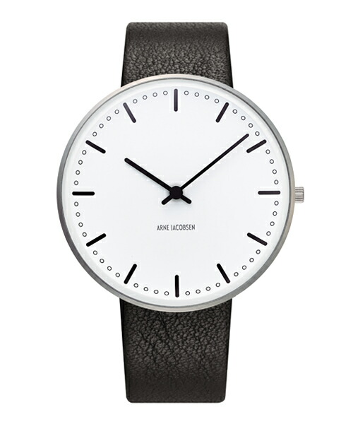 ARNE JACOBSEN City Hall Watch Leather 40mm(40mm ホワイト×ブラック)(ケース53202)(ベルト2001) ARNE JACOBSEN City Hall Watch Leather 40mm(40mm ホワイト×ブラック)(ケース53202)(ベルト2001)