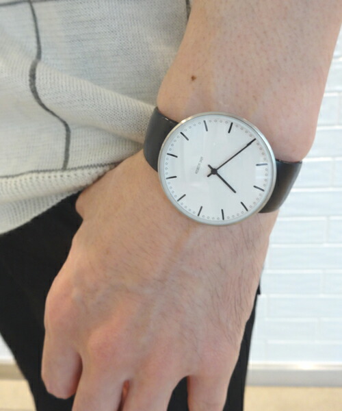 ARNE JACOBSEN City Hall Watch Leather 40mm(40mm ホワイト×ブラック)(ケース53202)(ベルト2001) ARNE JACOBSEN City Hall Watch Leather 40mm(40mm ホワイト×ブラック)(ケース53202)(ベルト2001)