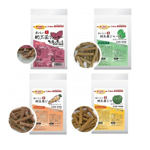オフィスピースワン ドクターズチョイス 納豆菌ジャーキー カットタイプ 各150g 4種 各12個セット 計48個 まとめ買い 犬 スナック アソート 送料無料｜スペシャルスペース
