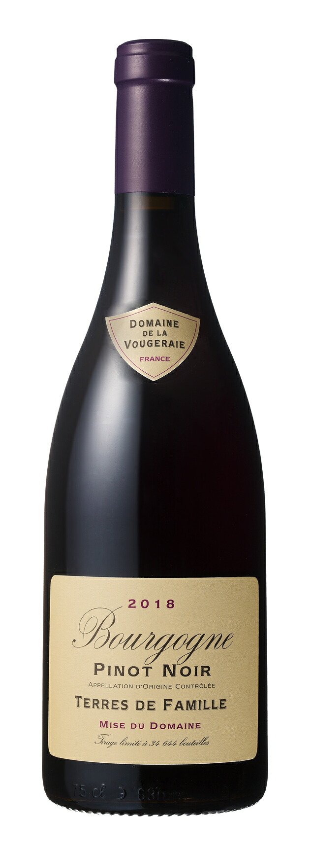 【6本セット】ドメーヌ・ド・ラ・ヴージュレー　ブルゴーニュ・ピノ・ノワール”テール・ド・ファミーユ”　赤　★　750ml