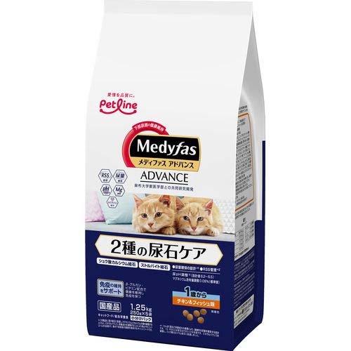 【同梱不可】【6個セット】 ペットライン メディファスアドバンス 2種の尿石ケア1歳からチキン＆フィッシュ味 1.25kg｜スペシャルスペース