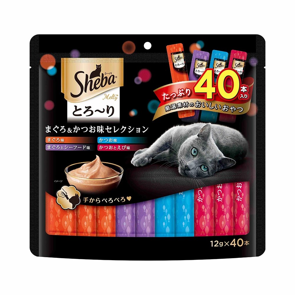 【同梱不可】【6個仕かける】 マースジャパンリミテッド シーバ とろ～り メルティ まぐろ＆かつお味より抜き 12g×40本