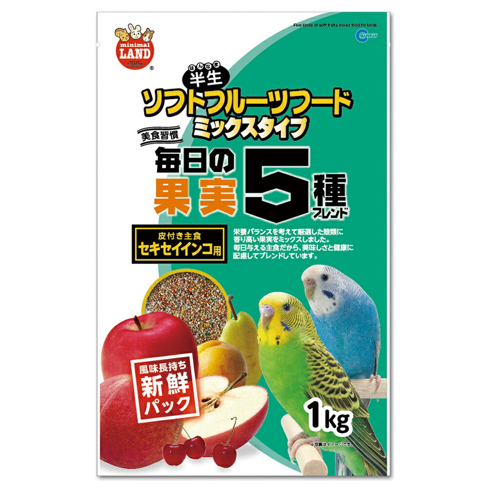 【同梱不可】【6個セット】マルカン 毎日の果実５種ブレンドセキセイインコ用１ｋｇ